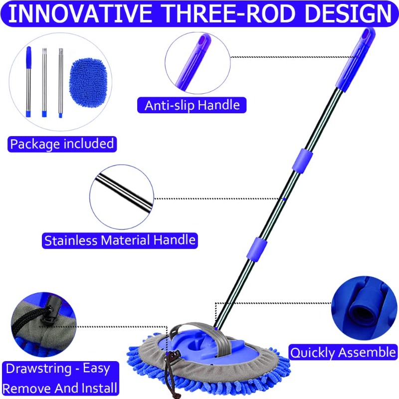 Extendable Car Wash Mop, Long  - Car Cleaning Brush ulasan dan harga